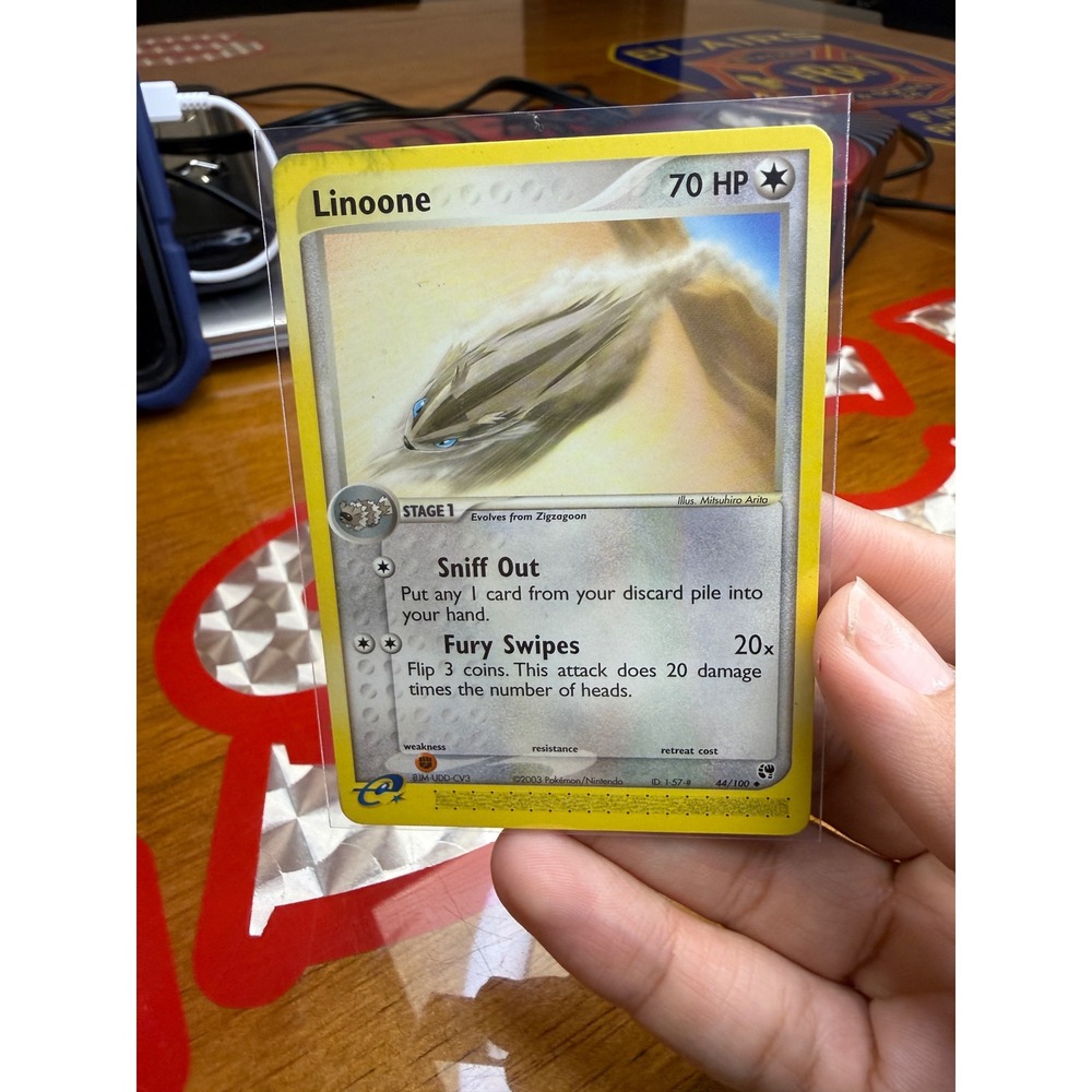 Pokemon Linoone 44/100 EX Sandstorm 2003 Stage 1 E-Reader Uncommon Card